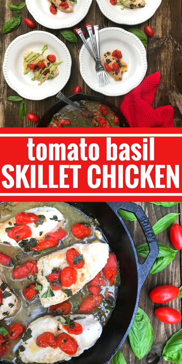 Tomato Basil Skillet Chicken by The Whole Cook