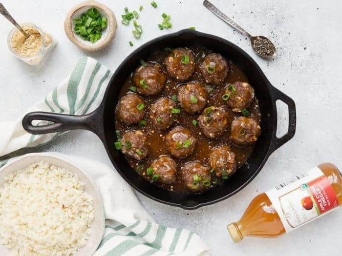 Whole30 Cauliflower Rice Meatballs by The Movement Menu